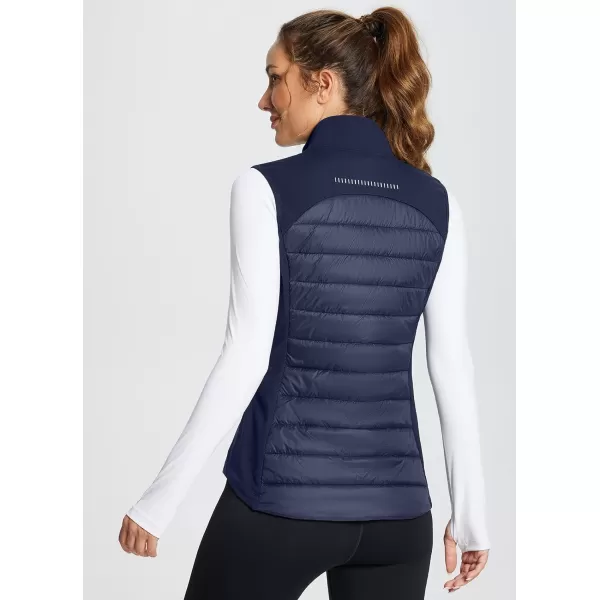 BALEAF Womens Lightweight Warm Puffer Vest Running Winter Hybrid Sleeveless Quilted Water Resistant JacketBlue