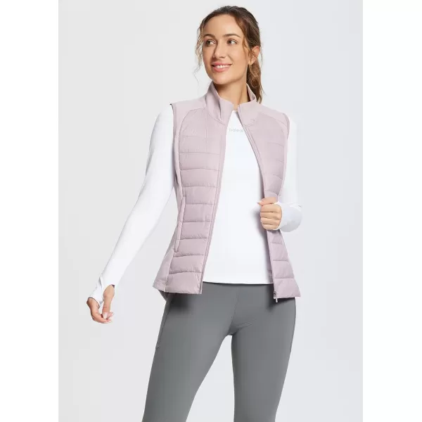 BALEAF Womens Lightweight Warm Puffer Vest Running Winter Hybrid Sleeveless Quilted Water Resistant JacketLight Purple