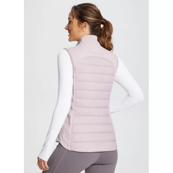 BALEAF Womens Lightweight Warm Puffer Vest Running Winter Hybrid Sleeveless Quilted Water Resistant JacketLight Purple