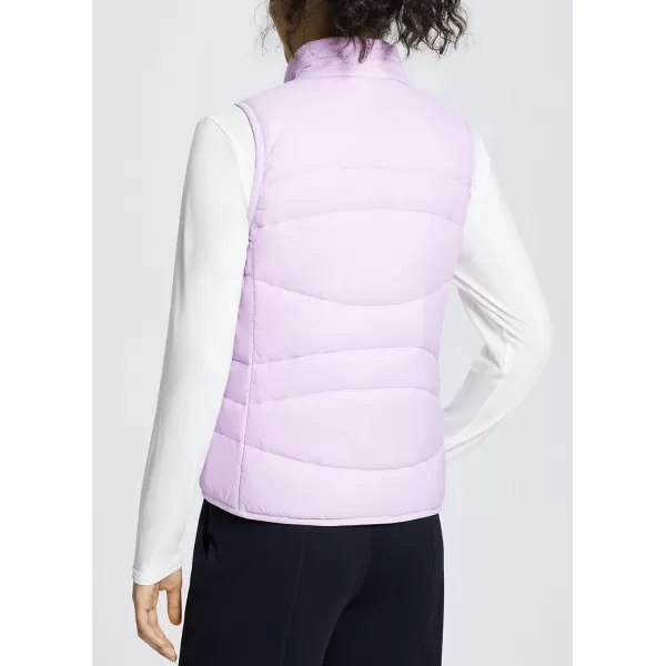 BALEAF Womens Lightweight Warm Puffer Vest Running Winter Hybrid Sleeveless Quilted Water Resistant JacketLight Purplepackable