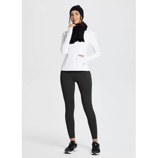 BALEAF Womens Petite Fleece Lined Leggings with Pockets 25quot Thermal Winter Warm High Waisted Thick 78 Yoga PantsBlack25