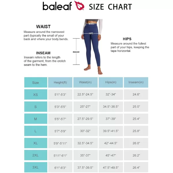 BALEAF Womens Petite Fleece Lined Leggings with Pockets 25quot Thermal Winter Warm High Waisted Thick 78 Yoga PantsBlue25