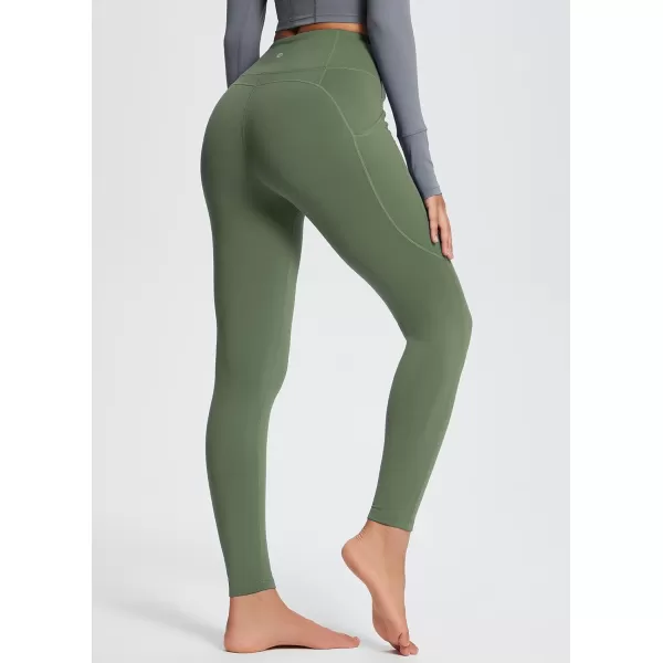 BALEAF Womens Petite Fleece Lined Leggings with Pockets 25quot Thermal Winter Warm High Waisted Thick 78 Yoga PantsGreen25