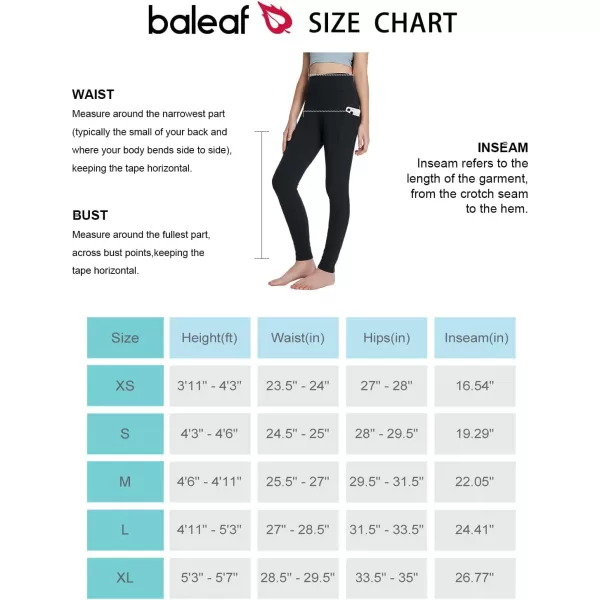 BALEAF Youth Girls Fleece Lined Leggings Water Repellent High Waisted Winter Warm Athletic Pants Hiking Running YogaBlack