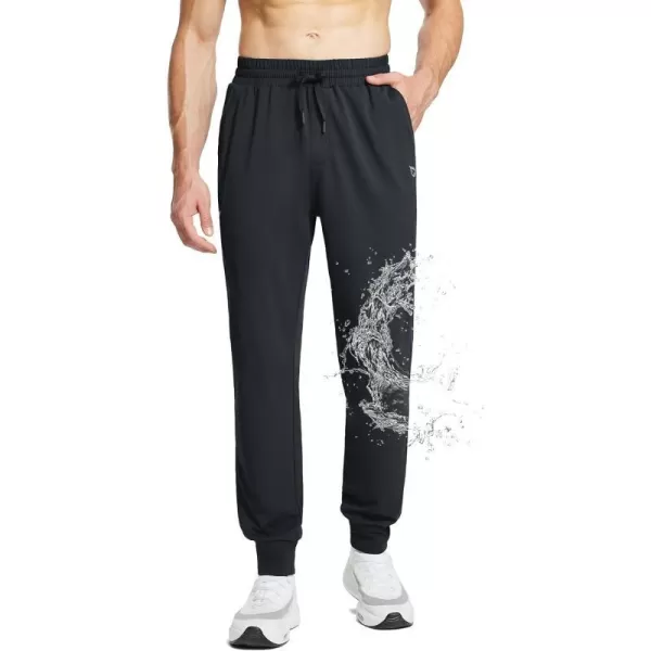 BALEAF Mens 2730 Cotton Sweatpants Sports Running Hiking Joggers Pants Lightweight Lounge Pocketed Pajamas 78 Length30 Fleece Lined Black