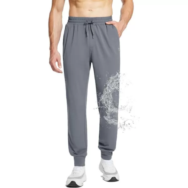 BALEAF Mens 2730 Cotton Sweatpants Sports Running Hiking Joggers Pants Lightweight Lounge Pocketed Pajamas 78 Length30 Fleece Lined Grey