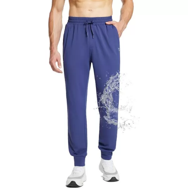 BALEAF Mens 2730 Cotton Sweatpants Sports Running Hiking Joggers Pants Lightweight Lounge Pocketed Pajamas 78 Length30 Fleece Lined Navy Blue