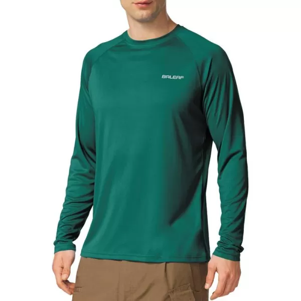 BALEAF Mens Sun Protection Shirts UV SPF UPF 50 Long Sleeve Rash Guard Fishing Running Quick Dry Lightweight01emerald