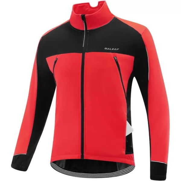 BALEAF Mens Winter Jacket Windproof Softshell Thermal Warm Pockets Cycling Running Mountain Biking Cold Weather Gear01red