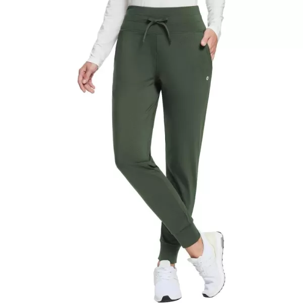 BALEAF Womens Fleece Lined Pants WaterResistant Sweatpants Winter Thermal Ski Hiking Running JoggersArmy Green