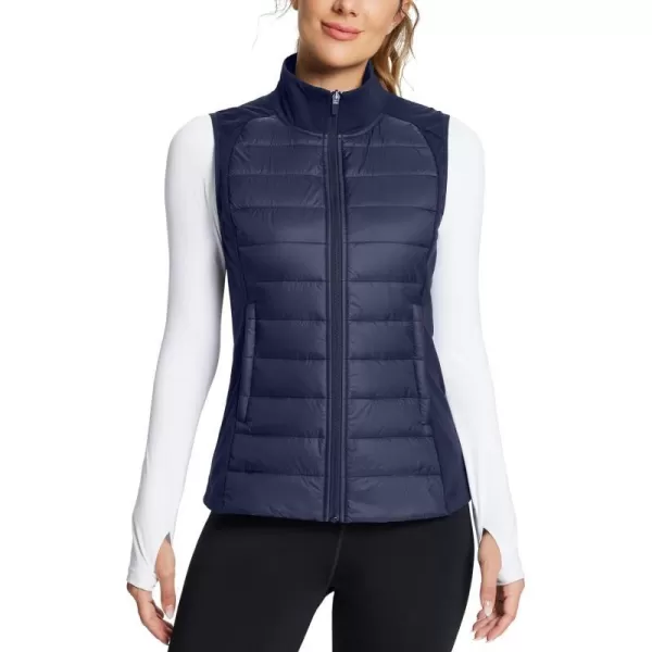 BALEAF Womens Lightweight Warm Puffer Vest Running Winter Hybrid Sleeveless Quilted Water Resistant JacketBlue