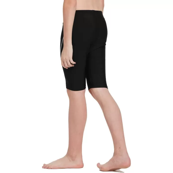 BALEAF Boys Athletic Swim Jammer UPF 50 Quick Dry Youth Training Swimming ShortBlackWhite