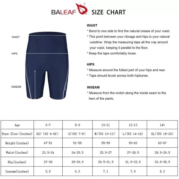 BALEAF Boys Athletic Swim Jammer UPF 50 Quick Dry Youth Training Swimming ShortBlackWhite