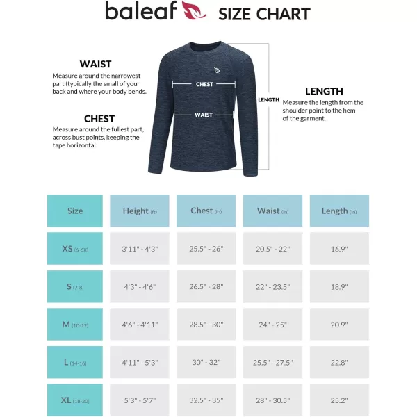 BALEAF Boys Compression Shirt Long Sleeve Youth Undershirts Kids Football Baseball Baselayer Cold Gear Quick DryBlue