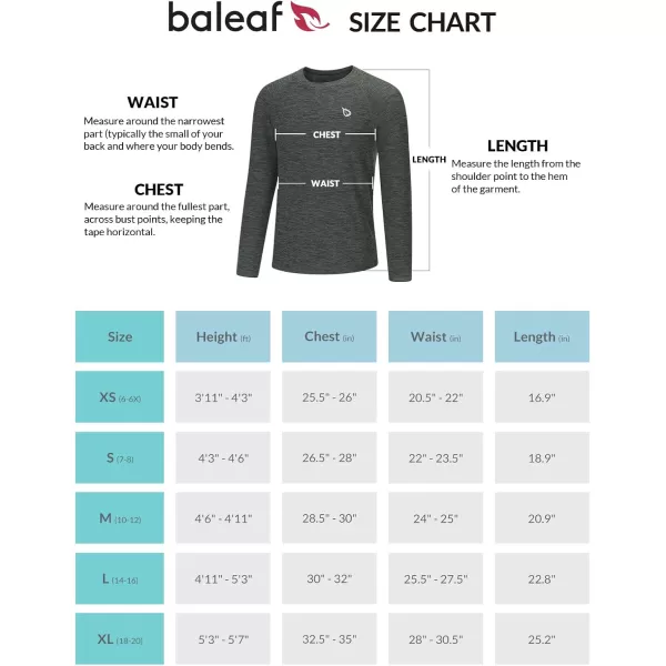 BALEAF Boys Compression Shirt Long Sleeve Youth Undershirts Kids Football Baseball Baselayer Cold Gear Quick DryDark Grey