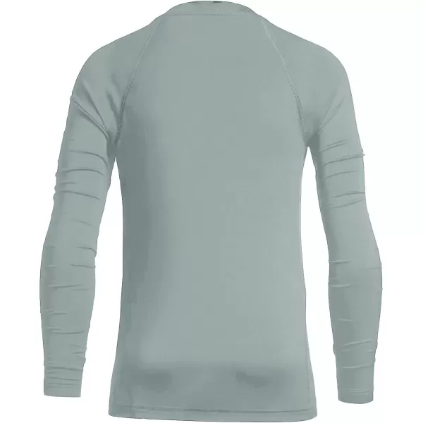 BALEAF Boys Compression Shirt Long Sleeve Youth Undershirts Kids Football Baseball Baselayer Cold Gear Quick DryLight Gray