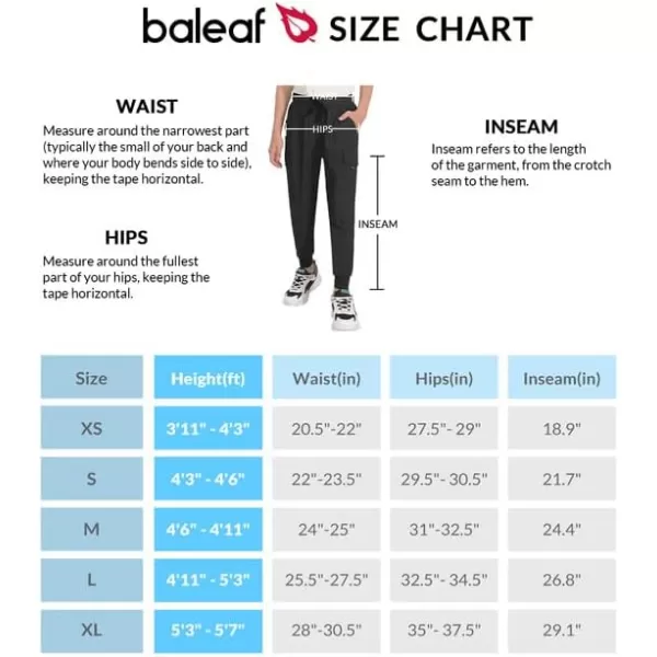 BALEAF Boys Hiking Pants Quick Dry Youth Cargo Joggers Lightweight Elastic Waist Pants Casual Athletic Running OutdoorBlack