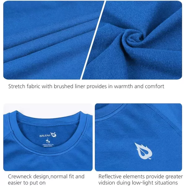 BALEAF Boys Thermal Compression Shirts Youth Long Sleeve Fleece Base Layer Soccer Football Cold GearCrew Neck Royal Blue