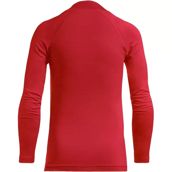 BALEAF Boys Thermal Compression Shirts Youth Long Sleeve Fleece Base Layer Soccer Football Cold GearMock Neck Redfleece Lined