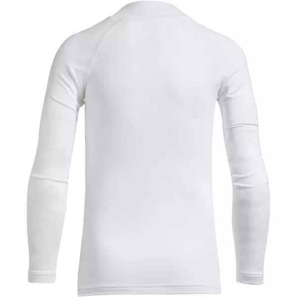 BALEAF Boys Thermal Compression Shirts Youth Long Sleeve Fleece Base Layer Soccer Football Cold GearMock Neck Whitefleece Lined