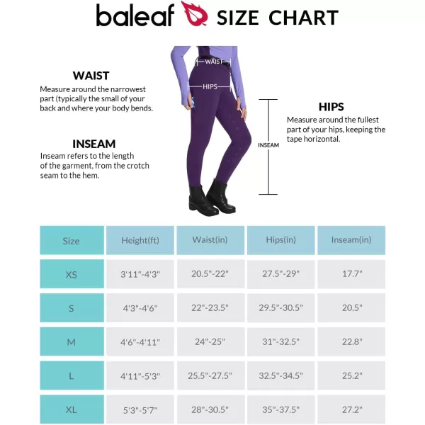 BALEAF Girls Riding Pants Fleece Winter Breeches Full Seat Silicone Kids Horseback Equestrian Zipper Pocket TightPurple