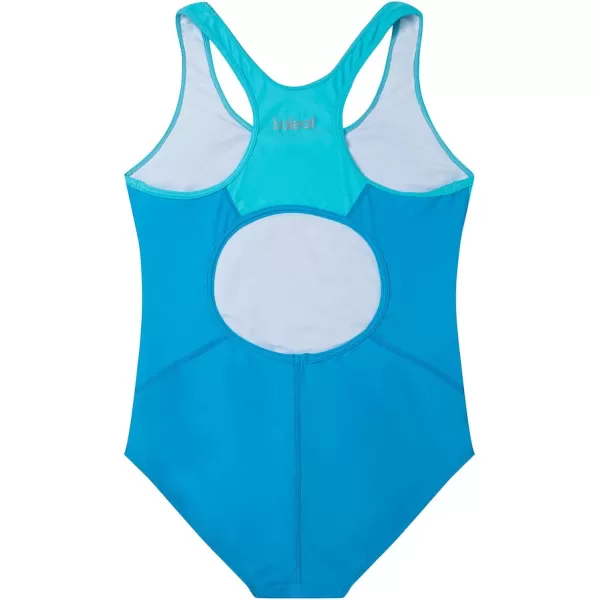 BALEAF Girls Swimsuits Athletic One Piece Bathing Suit Modest Racer Back UPF 50 Swimming Swimwear 916 YearsHawaii Green