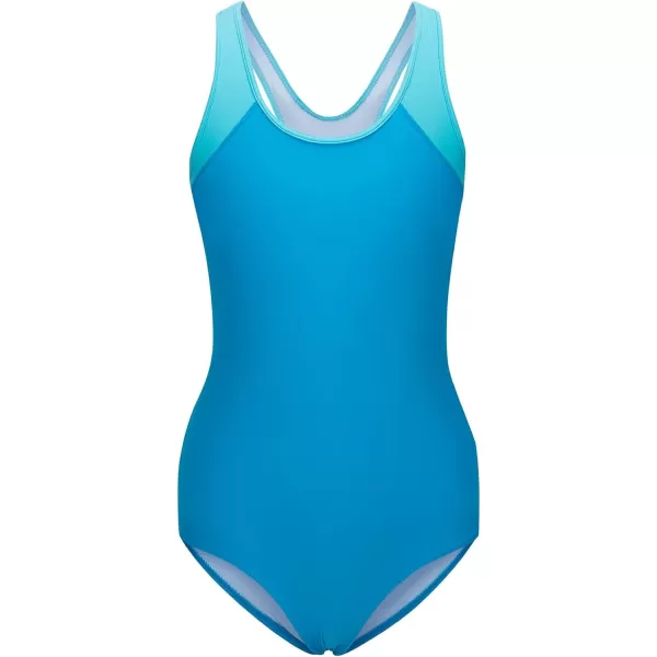 BALEAF Girls Swimsuits Athletic One Piece Bathing Suit Modest Racer Back UPF 50 Swimming Swimwear 916 YearsHawaii Green