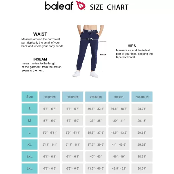 BALEAF Mens 2730 Cotton Sweatpants Sports Running Hiking Joggers Pants Lightweight Lounge Pocketed Pajamas 78 Length2 PackblackBlue