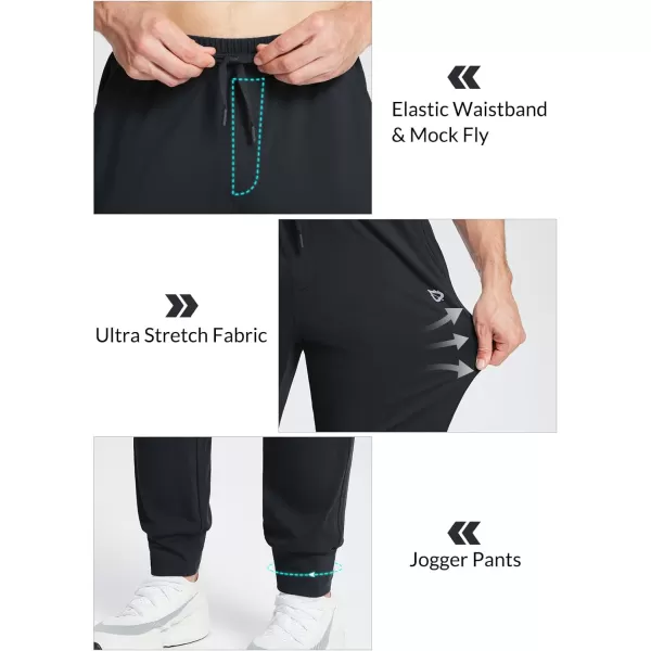 BALEAF Mens 2730 Cotton Sweatpants Sports Running Hiking Joggers Pants Lightweight Lounge Pocketed Pajamas 78 LengthBlack