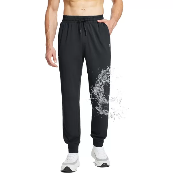 BALEAF Mens 2730 Cotton Sweatpants Sports Running Hiking Joggers Pants Lightweight Lounge Pocketed Pajamas 78 LengthBlack