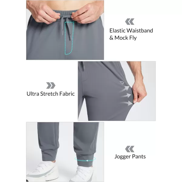 BALEAF Mens 2730 Cotton Sweatpants Sports Running Hiking Joggers Pants Lightweight Lounge Pocketed Pajamas 78 LengthGrey