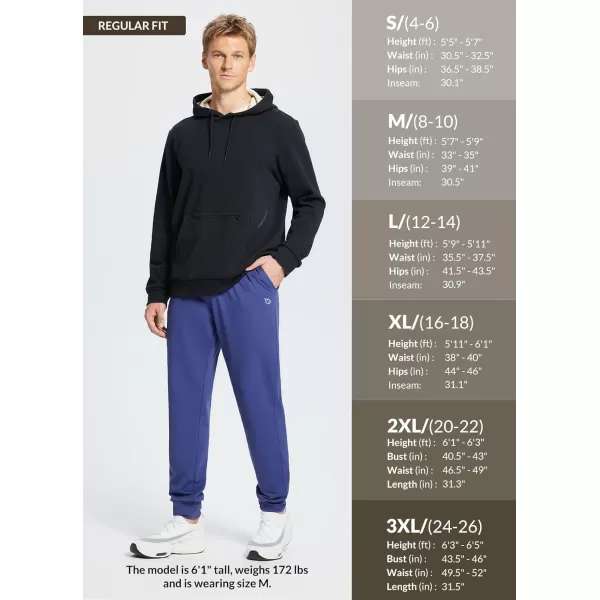 BALEAF Mens 2730 Cotton Sweatpants Sports Running Hiking Joggers Pants Lightweight Lounge Pocketed Pajamas 78 LengthNavy Blue