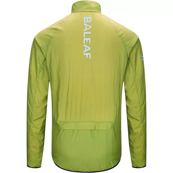 BALEAF Mens Cycling Windbreaker Jackets Lightweight Windproof Packable Pockets Reflective Waterresistant UPF40 All Weather01green