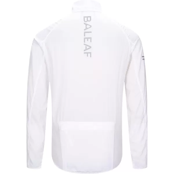 BALEAF Mens Cycling Windbreaker Jackets Lightweight Windproof Packable Pockets Reflective Waterresistant UPF40 All Weather02white