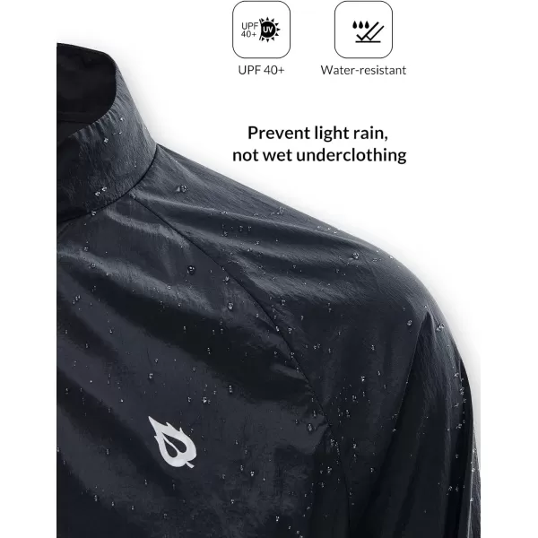 BALEAF Mens Cycling Windbreaker Jackets Lightweight Windproof Packable Pockets Reflective Waterresistant UPF40 All Weather03black