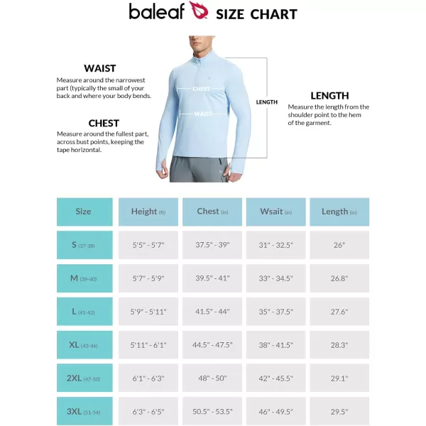 BALEAF Mens Long Sleeve Running Shirts Fleece Pullover Quarter Zip Pockets Cold Weather Winter GearBlue