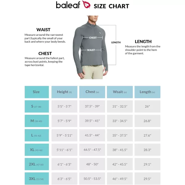 BALEAF Mens Long Sleeve Running Shirts Fleece Pullover Quarter Zip Pockets Cold Weather Winter GearDark Grey