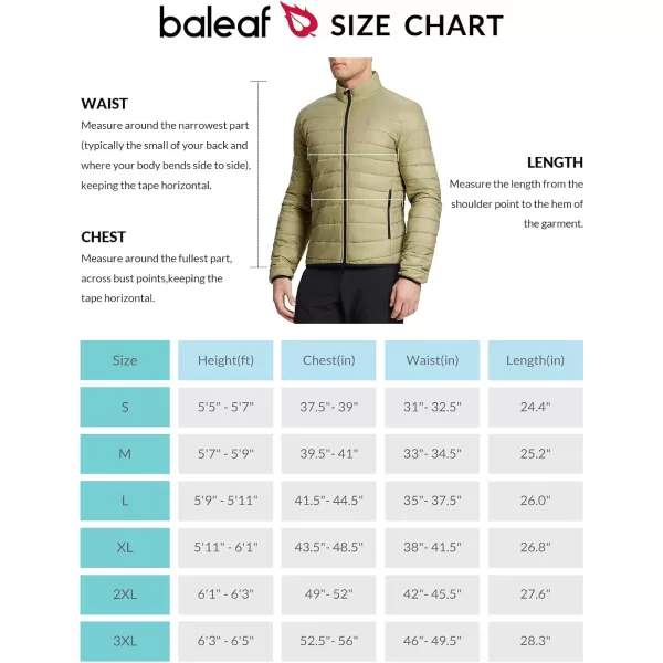 BALEAF Mens Puffer Jacket Packable Winter Coats Lightweight Water Resistant Quilted Warm WindproofGreen