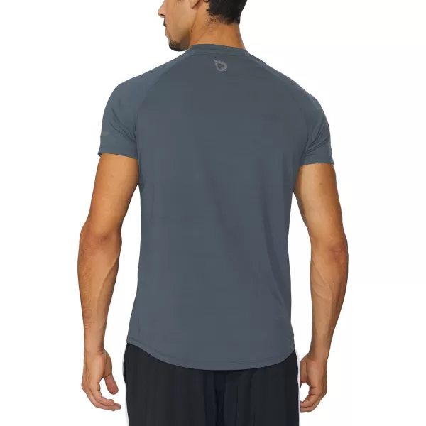 BALEAF Mens Running Workout Shirts Short Sleeve Athletic TShirt Quick DryA009slate Gray