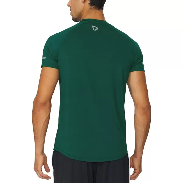 BALEAF Mens Running Workout Shirts Short Sleeve Athletic TShirt Quick DryA011blackish Green