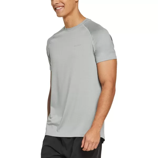 BALEAF Mens Running Workout Shirts Short Sleeve Athletic TShirt Quick DryA013heather Light Gray