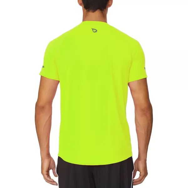 BALEAF Mens Running Workout Shirts Short Sleeve Athletic TShirt Quick DryA021fluorescent Green