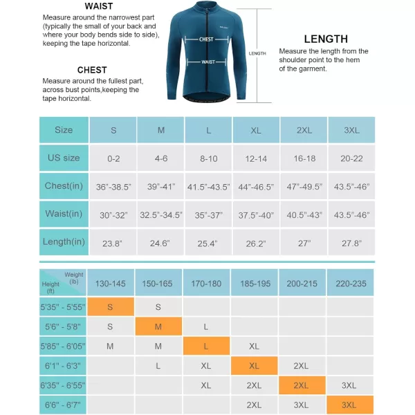 BALEAF Mens Winter Cycling Jersey Long Sleeve Fleece Thermal Bike Jacket Bicycle Clothing Windproof Cold Weathre Gear01blue