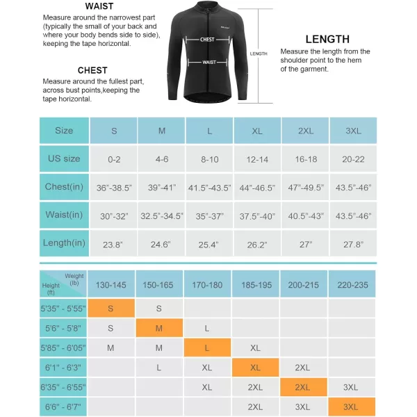 BALEAF Mens Winter Cycling Jersey Long Sleeve Fleece Thermal Bike Jacket Bicycle Clothing Windproof Cold Weathre Gear04black