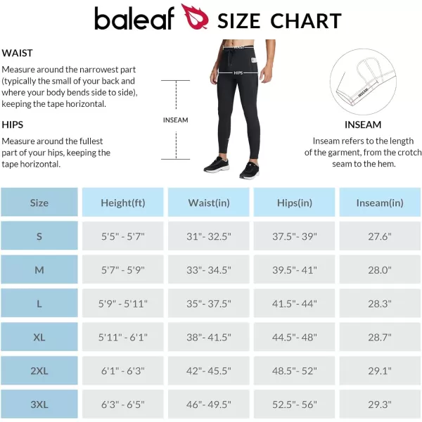 BALEAF Mens Winter Running Tights Thermal Cycling Pants Water Resistant Pockets Zipper Legs Cold WeatherBlack