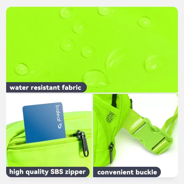 BALEAF Unisex Belt Bag Crossbody Bag Neon Everywhere Waist Fanny Packs Adjustable Strap for Hiking Running GreenFluorescent Green