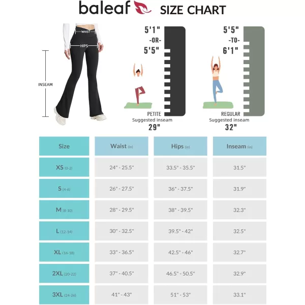 BALEAF Womens Flare Leggings with Zipper Pockets Crossover High Waist Bootcut Yoga Pants Tummy Control Bell Bottom LeggingsBlack