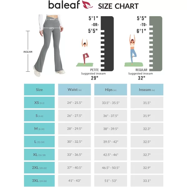 BALEAF Womens Flare Leggings with Zipper Pockets Crossover High Waist Bootcut Yoga Pants Tummy Control Bell Bottom LeggingsDark Grey