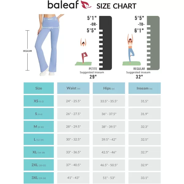 BALEAF Womens Flare Leggings with Zipper Pockets Crossover High Waist Bootcut Yoga Pants Tummy Control Bell Bottom LeggingsLight Blue