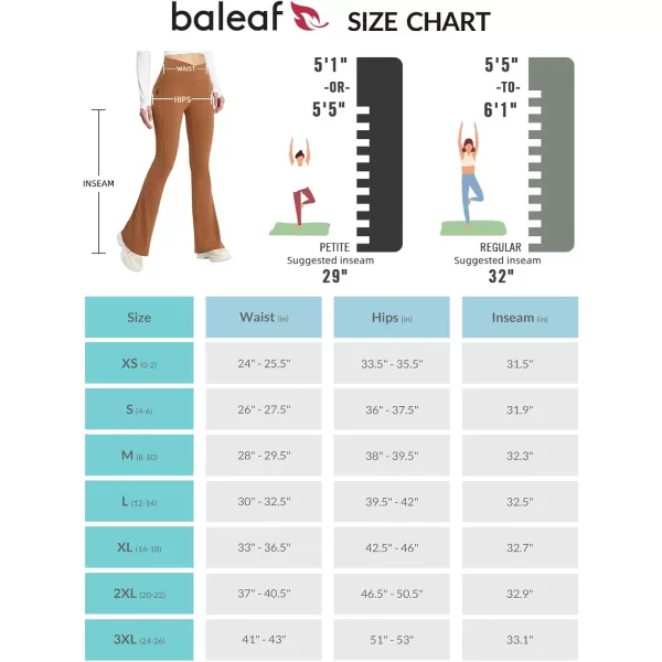 BALEAF Womens Flare Leggings with Zipper Pockets Crossover High Waist Bootcut Yoga Pants Tummy Control Bell Bottom LeggingsLight Brown